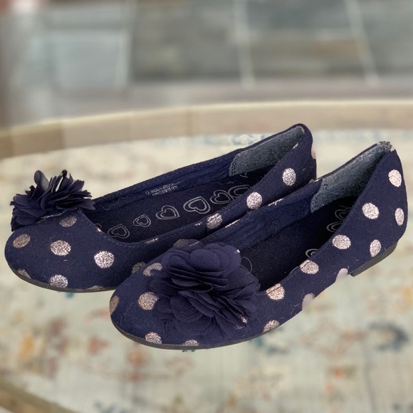 TCP Navy & sliver polka dot flats. Size 13 - Picture 2 of 2